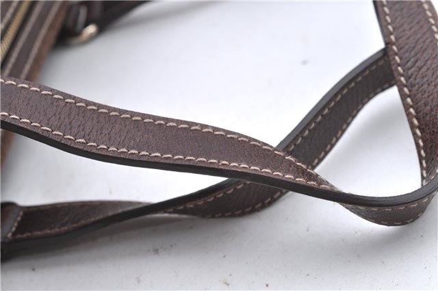 Authentic GUCCI Shoulder Hand Bag Purse GG Suede Leather 152457 Brown 1026C