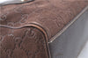 Authentic GUCCI Shoulder Hand Bag Purse GG Suede Leather 152457 Brown 1026C