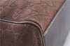 Authentic GUCCI Shoulder Hand Bag Purse GG Suede Leather 152457 Brown 1026C