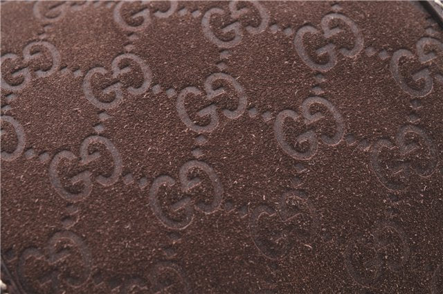 Authentic GUCCI Shoulder Hand Bag Purse GG Suede Leather 152457 Brown 1026C