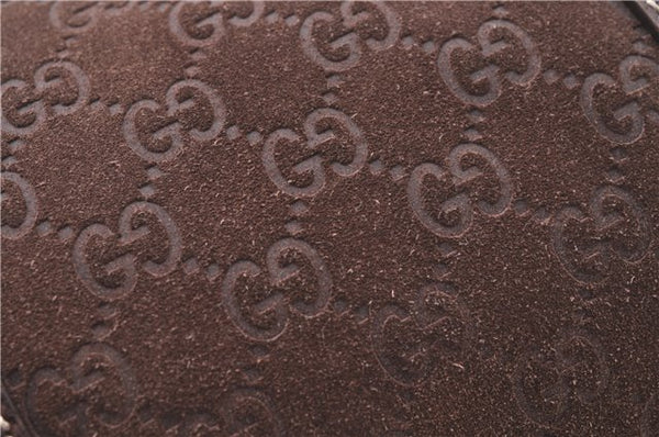 Authentic GUCCI Shoulder Hand Bag Purse GG Suede Leather 152457 Brown 1026C