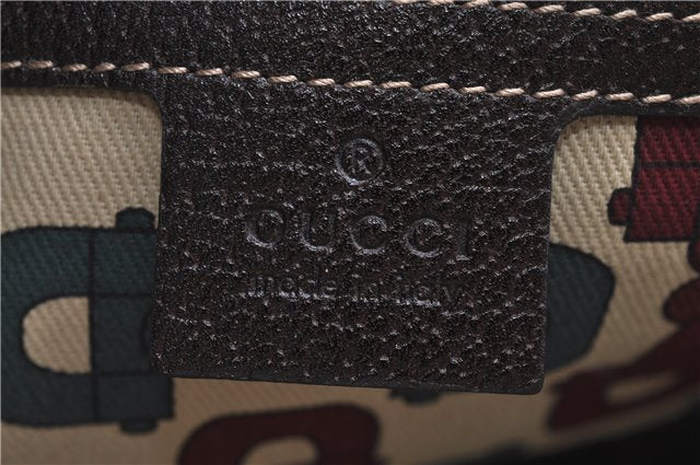 Authentic GUCCI Shoulder Hand Bag Purse GG Suede Leather 152457 Brown 1026C