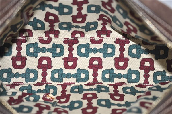 Authentic GUCCI Shoulder Hand Bag Purse GG Suede Leather 152457 Brown 1026C