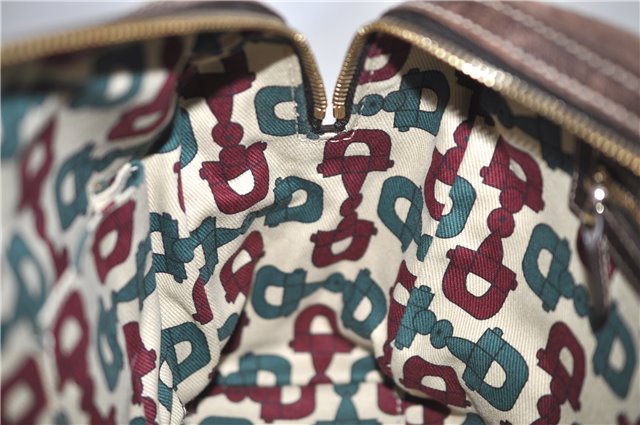 Authentic GUCCI Shoulder Hand Bag Purse GG Suede Leather 152457 Brown 1026C