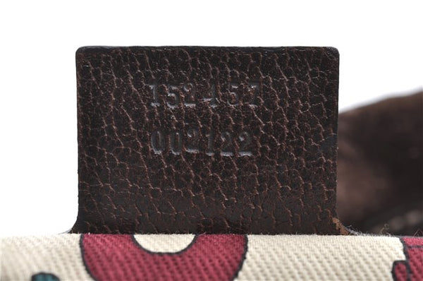 Authentic GUCCI Shoulder Hand Bag Purse GG Suede Leather 152457 Brown 1026C