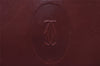 Authentic Cartier Must de Cartier Clutch Hand Bag Leather Bordeaux Red 1026I