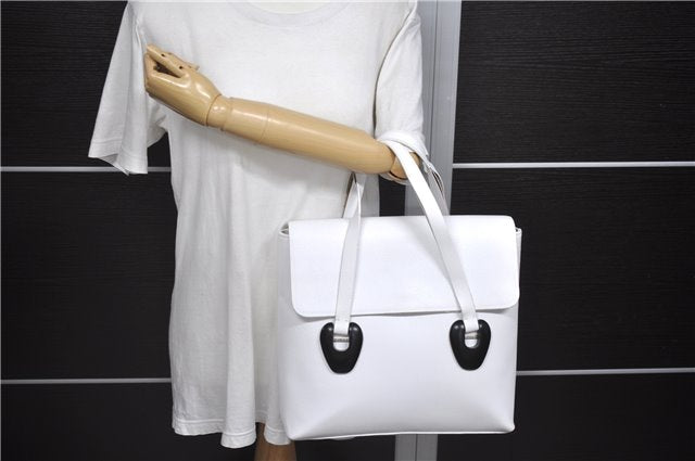 Authentic GUCCI Tote Hand Bag Leather White 1028D