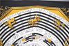 Authentic HERMES Carre 90 Scarf "DIES ET HORE" Silk Black 1029G