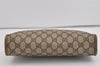 Authentic GUCCI Vintage Clutch Hand Bag Purse GG PVC Leather Brown 1029I
