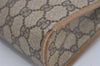 Authentic GUCCI Vintage Clutch Hand Bag Purse GG PVC Leather Brown 1029I