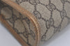 Authentic GUCCI Vintage Clutch Hand Bag Purse GG PVC Leather Brown 1029I