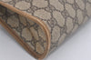 Authentic GUCCI Vintage Clutch Hand Bag Purse GG PVC Leather Brown 1029I