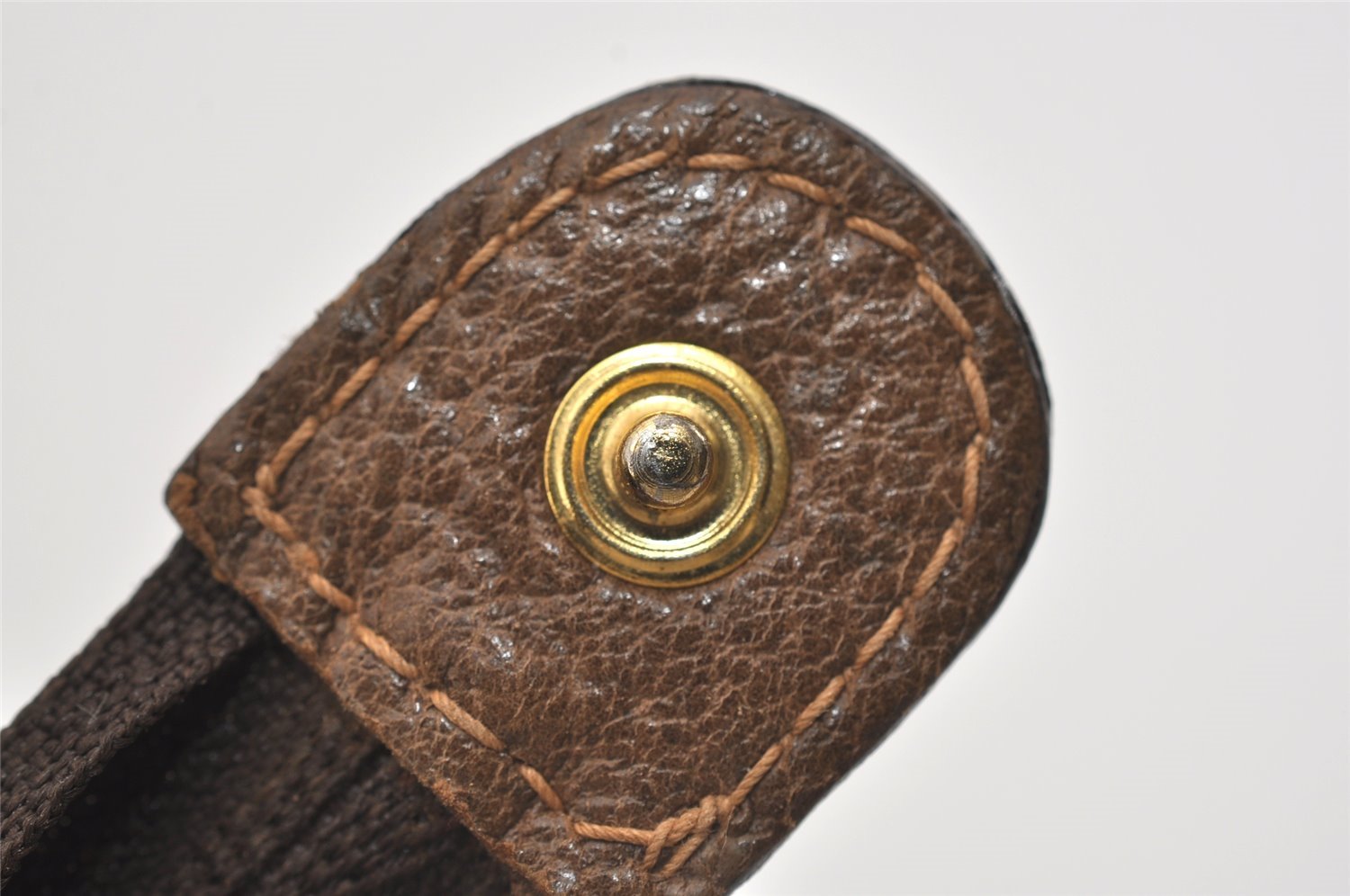 Authentic GUCCI Vintage Clutch Hand Bag Purse GG PVC Leather Brown 1029I