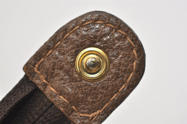 Authentic GUCCI Vintage Clutch Hand Bag Purse GG PVC Leather Brown 1029I