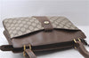 Authentic GUCCI Shoulder Hand Bag GG PVC Leather Brown 1030D