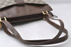 Authentic GUCCI Shoulder Hand Bag GG PVC Leather Brown 1030D