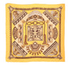 Authentic HERMES Pleats Scarf "HUACA PIRU" Silk Yellow 1031G