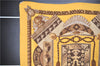 Authentic HERMES Pleats Scarf "HUACA PIRU" Silk Yellow 1031G