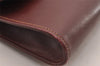 Authentic Cartier Must de Cartier Clutch Hand Bag Leather Bordeaux Red 1034I