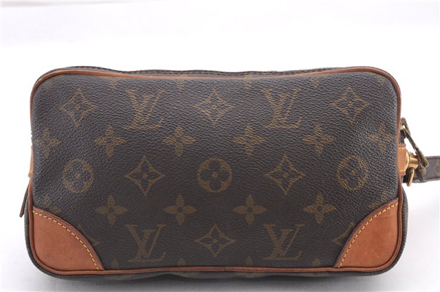 Authentic Louis Vuitton Monogram Marly Dragonne PM M51827 Clutch Hand Bag 1035F