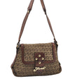 Authentic FENDI Zucchino Vintage Shoulder Bag Purse Canvas Leather Brown 1035I