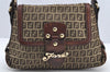 Authentic FENDI Zucchino Vintage Shoulder Bag Purse Canvas Leather Brown 1035I