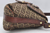 Authentic FENDI Zucchino Vintage Shoulder Bag Purse Canvas Leather Brown 1035I