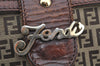 Authentic FENDI Zucchino Vintage Shoulder Bag Purse Canvas Leather Brown 1035I