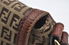 Authentic FENDI Zucchino Vintage Shoulder Bag Purse Canvas Leather Brown 1035I
