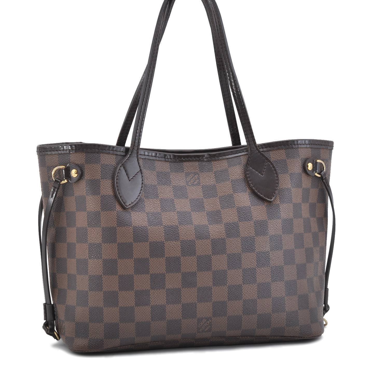 Authentic LOUIS VUITTON Damier Neverfull PM Tote Bag N51109 LV 1037B