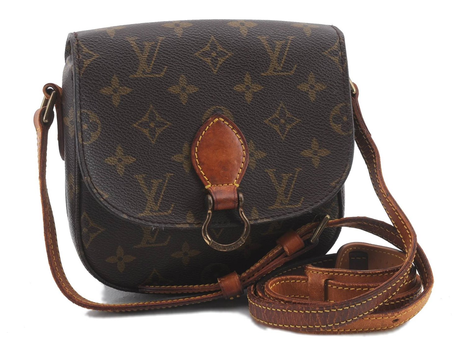 Auth Louis Vuitton Monogram Saint Cloud PM Shoulder Cross Bag M51244 LV 1038D