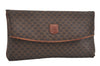 Authentic CELINE Macadam Blason Pattern Clutch Hand Bag PVC Leather Brown 1039I