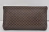 Authentic CELINE Macadam Blason Pattern Clutch Hand Bag PVC Leather Brown 1039I