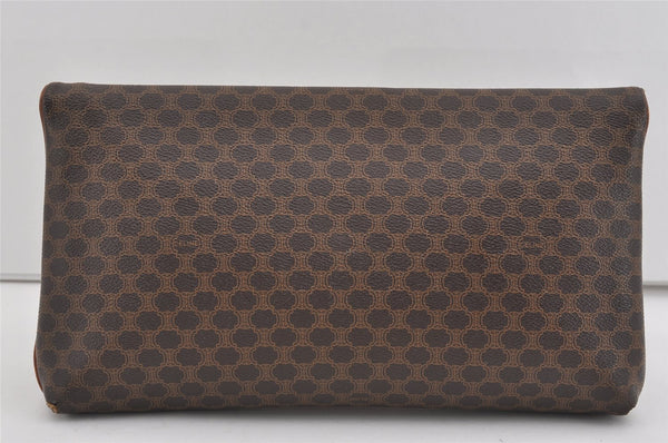 Authentic CELINE Macadam Blason Pattern Clutch Hand Bag PVC Leather Brown 1039I
