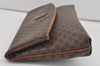 Authentic CELINE Macadam Blason Pattern Clutch Hand Bag PVC Leather Brown 1039I