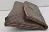 Authentic CELINE Macadam Blason Pattern Clutch Hand Bag PVC Leather Brown 1039I