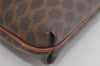 Authentic CELINE Macadam Blason Pattern Clutch Hand Bag PVC Leather Brown 1039I