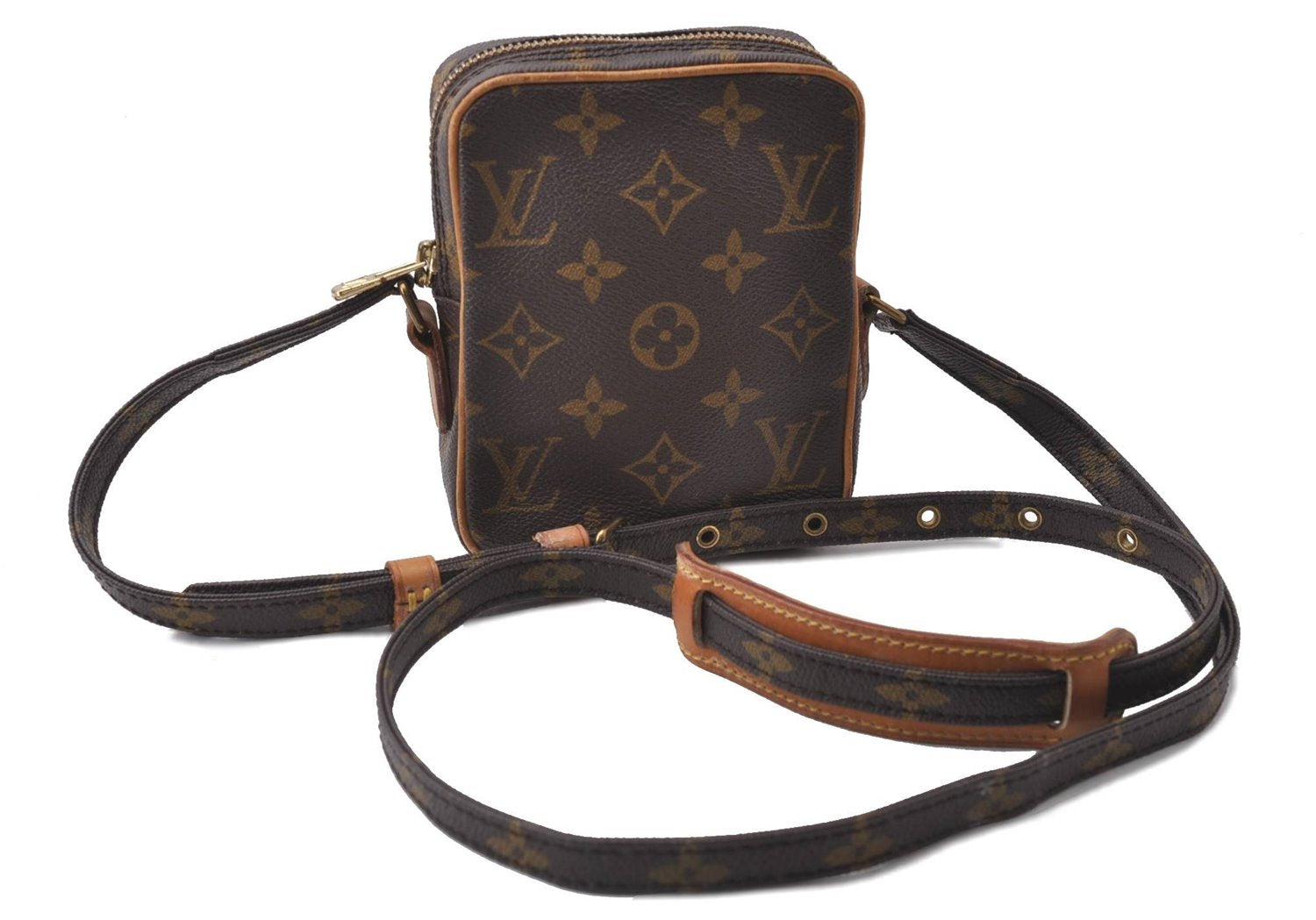 Auth Louis Vuitton Monogram Mini Poche Danube Shoulder Cross Bag M45268 LV 1040D