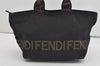 Authentic FENDI Vintage Hand Tote Bag Purse Nylon Leather Black 1040I