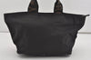Authentic FENDI Vintage Hand Tote Bag Purse Nylon Leather Black 1040I