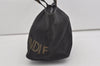 Authentic FENDI Vintage Hand Tote Bag Purse Nylon Leather Black 1040I