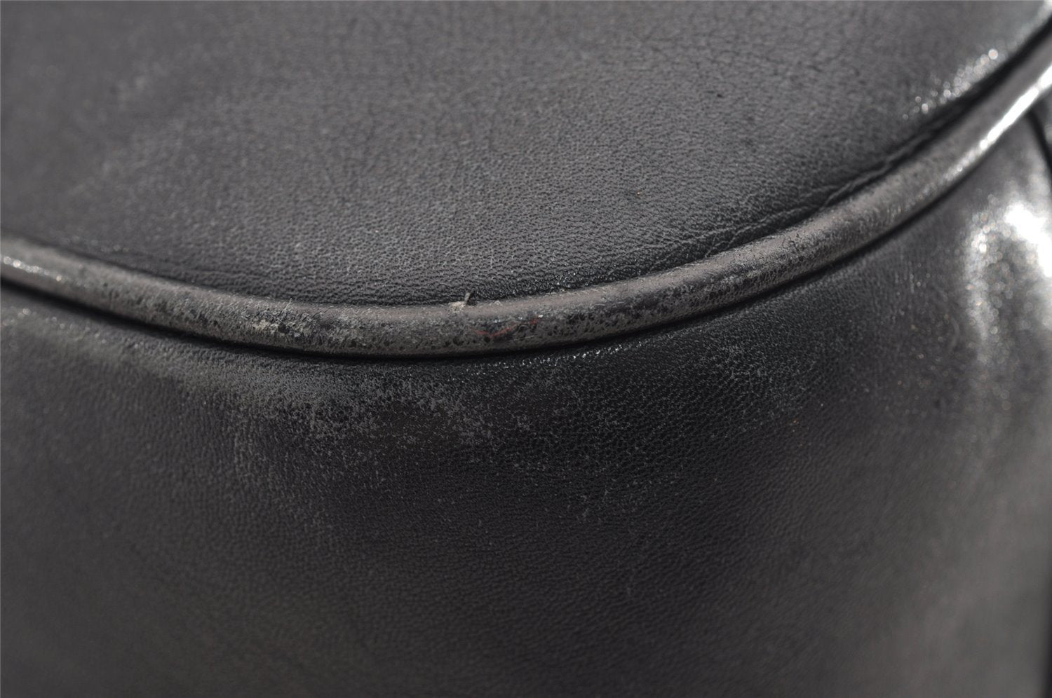 Authentic GUCCI Bamboo 2Way Shoulder Bag Leather Navy Blue Junk 1044I