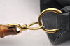 Authentic GUCCI Bamboo 2Way Shoulder Bag Leather Navy Blue Junk 1044I