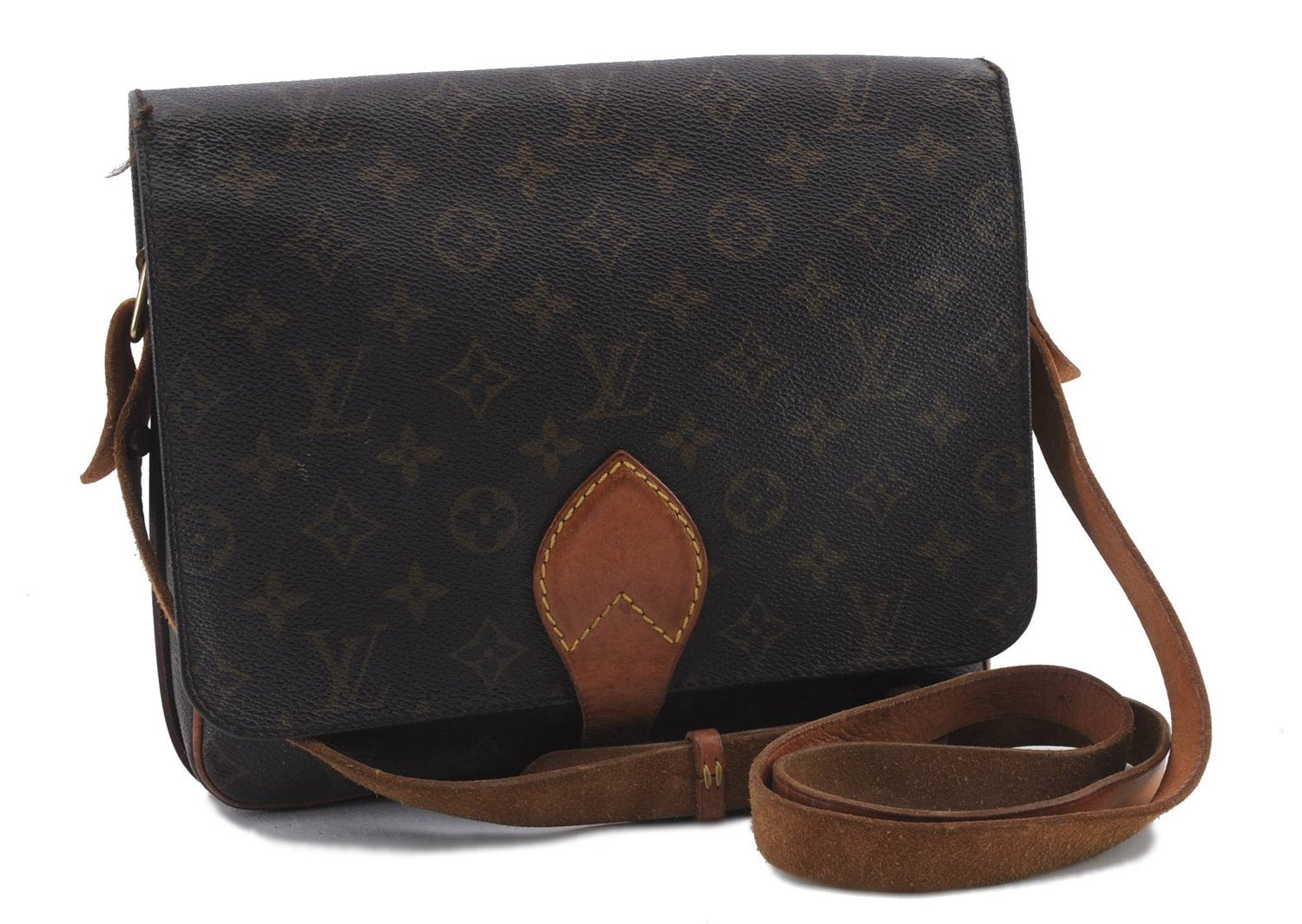 Auth Louis Vuitton Monogram Cartouchiere GM Shoulder Cross Bag M51252 LV 1045D