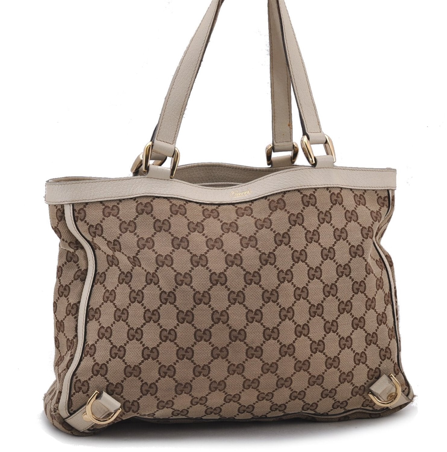 Authentic GUCCI Abbey Shoulder Hand Bag GG Canvas Leather 170004 Brown 1045F