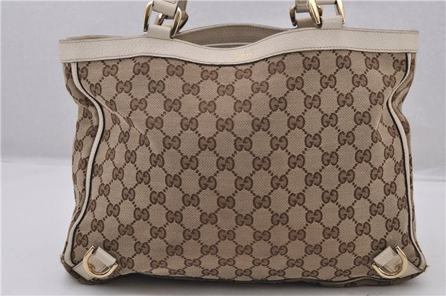 Authentic GUCCI Abbey Shoulder Hand Bag GG Canvas Leather 170004 Brown 1045F
