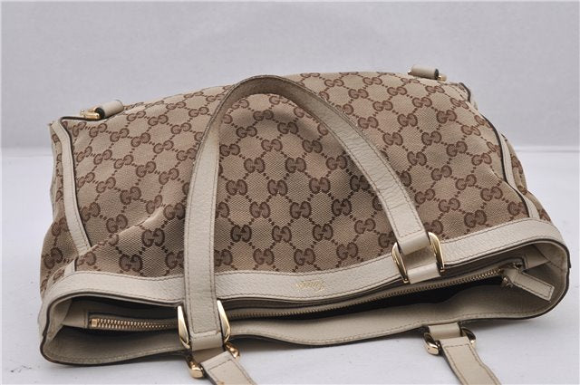 Authentic GUCCI Abbey Shoulder Hand Bag GG Canvas Leather 170004 Brown 1045F