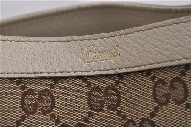 Authentic GUCCI Abbey Shoulder Hand Bag GG Canvas Leather 170004 Brown 1045F