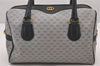 Authentic GUCCI Micro GG PVC Leather 2Way Shoulder Hand Boston Bag Navy 1045I