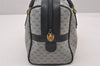 Authentic GUCCI Micro GG PVC Leather 2Way Shoulder Hand Boston Bag Navy 1045I